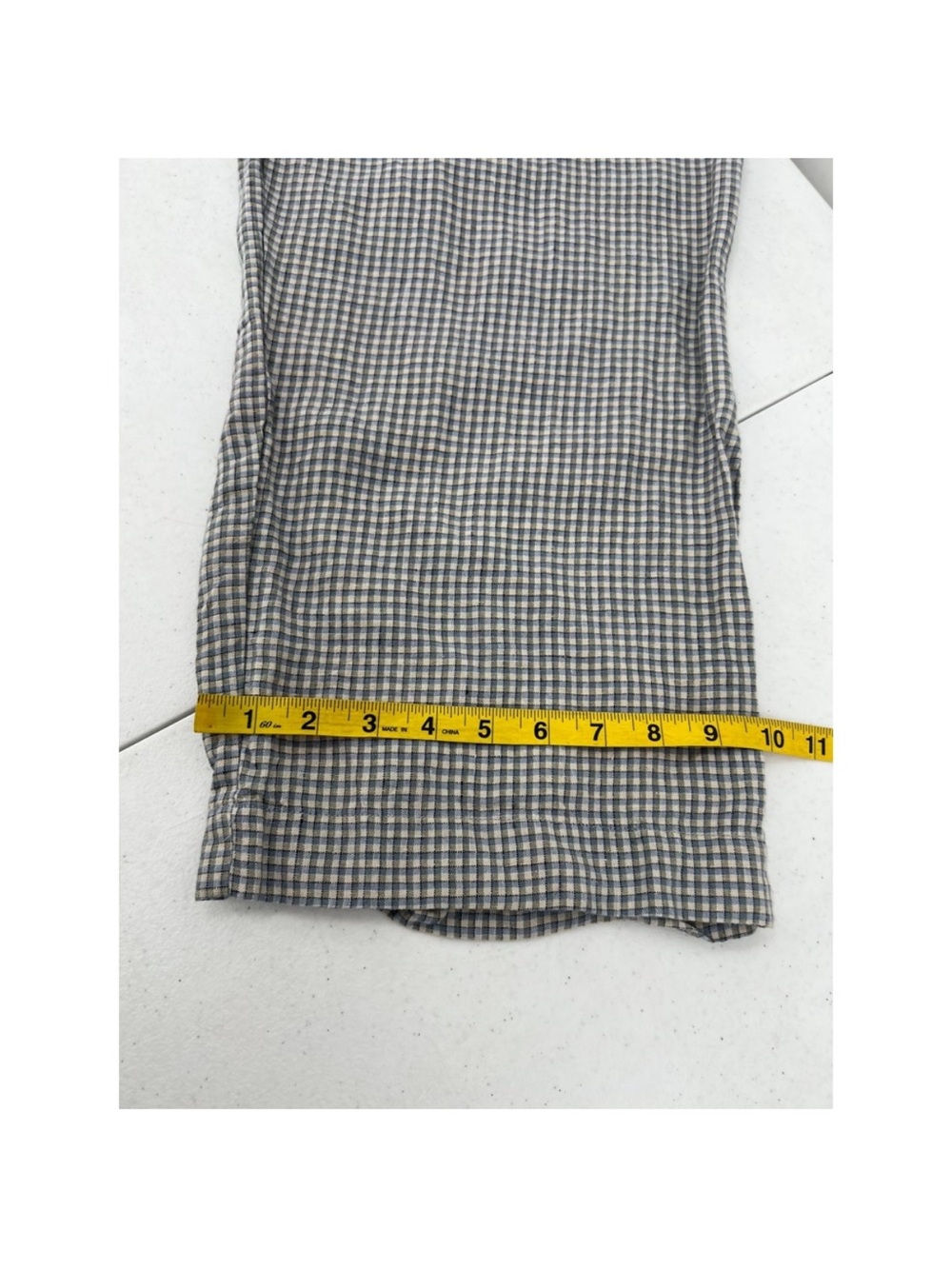 Deiji Studios Linen Ease Trouser in Field Check Large - Picture 11 of 15